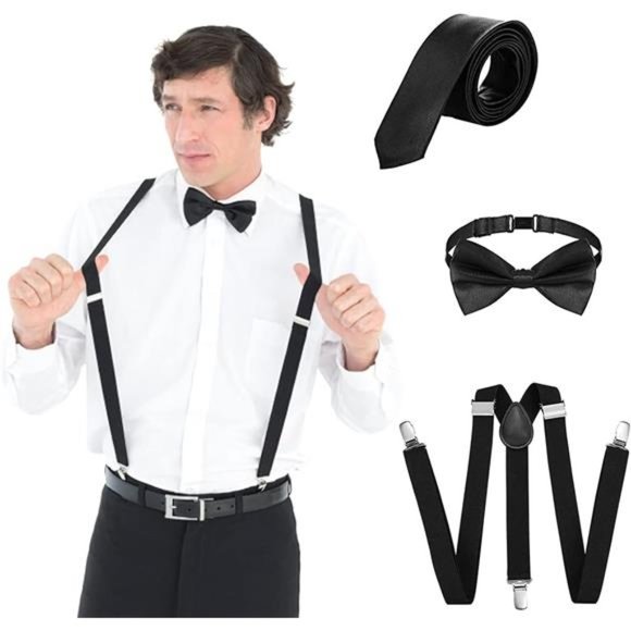 Men's Costume, Mafia Gatsby Costume Accessories Gangster Halloween 1920s - Picture 4 of 6